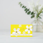 Floral Yellow Large White Daisy Gold Professional Visitekaartje (Staand voorkant)