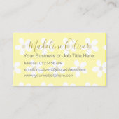 Floral Yellow Large White Daisy Gold Professional Visitekaartje (Achterkant)