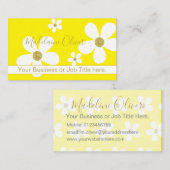 Floral Yellow Large White Daisy Gold Professional Visitekaartje (Voorkant / Achterkant)