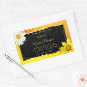 Floral Yellow Oranje Glitter Black Product Labels (Envelop)