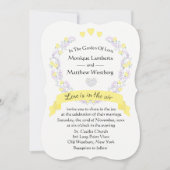 Floral Yellow Paars Flower Wedding Wreater Kaart (Voorkant)