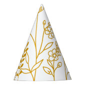 Floral Yellow Party Pet Feesthoedjes (Voorkant)