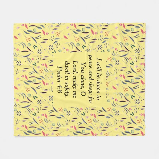 FLORAL Yellow Peace Slaapveiligheid Christelijk Fleece Deken (Voorkant (Horizontaal))