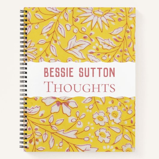 Floral Yellow personalizable Notitieboek (Voorkant)