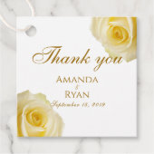 Floral Yellow Rose bruiloft Bedankjes Labels (Voorkant)