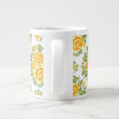 Floral Yellow Roses Pattern Grote Koffiekop (Achterkant)
