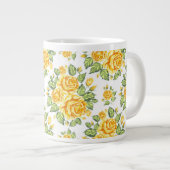 Floral Yellow Roses Pattern Grote Koffiekop (Voorkant rechts)