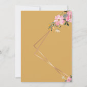 Floral yellow Rustic Wedding  Kaart (Achterkant)