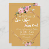 Floral yellow Rustic Wedding  Kaart (Voorkant / Achterkant)
