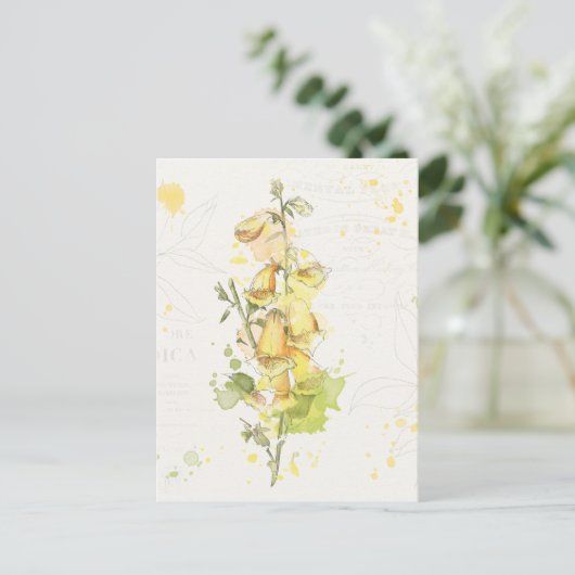 Floral Yellow Splash Briefkaart (Staand voorkant)