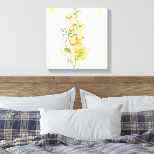 Floral Yellow Splash Canvas Afdruk (Insitu (Slaapkamer))