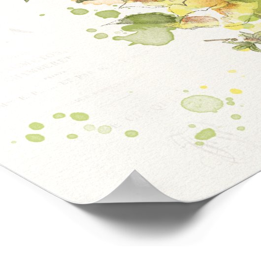 Floral Yellow Splash Poster (Hoek)