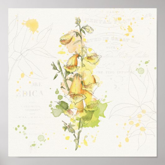 Floral Yellow Splash Poster (Voorkant)