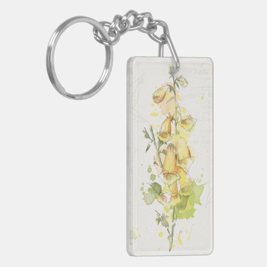 Floral Yellow Splash Sleutelhanger (Voorkant Links)