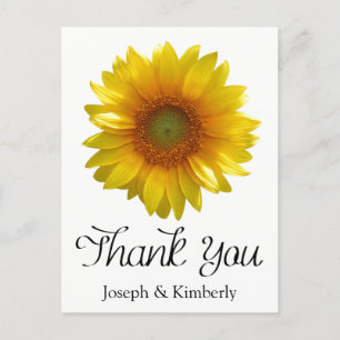 Floral Yellow Sunflower Bedankt voor het blote huw Briefkaart