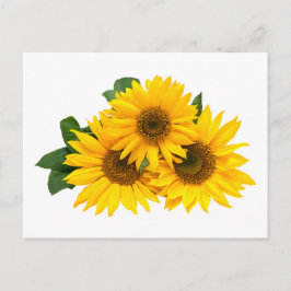 Floral Yellow Sunflower Flower - Hallo, Love Briefkaart
