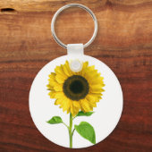Floral Yellow Sunflower Flower Sleutelhanger (Voorkant)