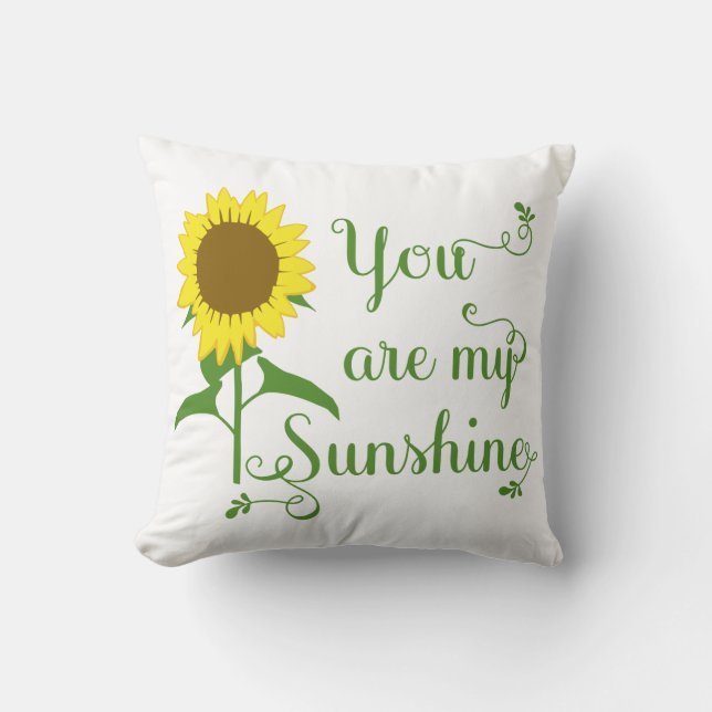 Floral Yellow Sunflower Je bent mijn Sunshine Love Kussen (Voorkant)