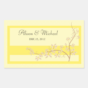 Floral yellow - Wedding Seal Rechthoekige Sticker