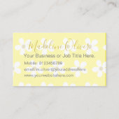 Floral Yellow White Daisy Gold Professional Visitekaartje (Achterkant)