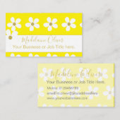 Floral Yellow White Daisy Gold Professional Visitekaartje (Voorkant / Achterkant)