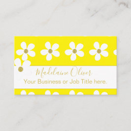 Floral Yellow White Daisy Gold Professional Visitekaartje