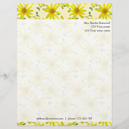 Floral Yellow Wildbloemen Foto Aangepast adres Custom Briefhoofd