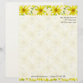 Floral Yellow Wildbloemen Foto Aangepast adres Custom Briefhoofd (Voorkant / Achterkant)
