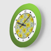 Floral Yellow Wildflower Modern Digits Grote Klok (Hoek)