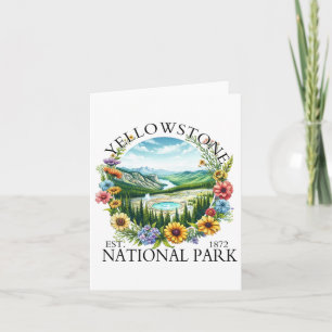Floral Yellowstone National Park Wandelen Camping Kaart