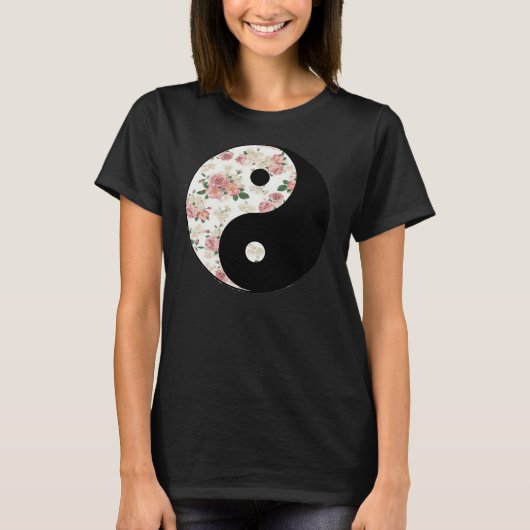 Floral Yin and Yang T-shirt (Voorkant)