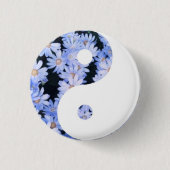 Floral Yin Yang Ronde Button 3,2 Cm (Voorkant)