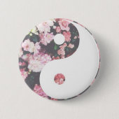 Floral Yin Yang Ronde Button 5,7 Cm (Voorkant)