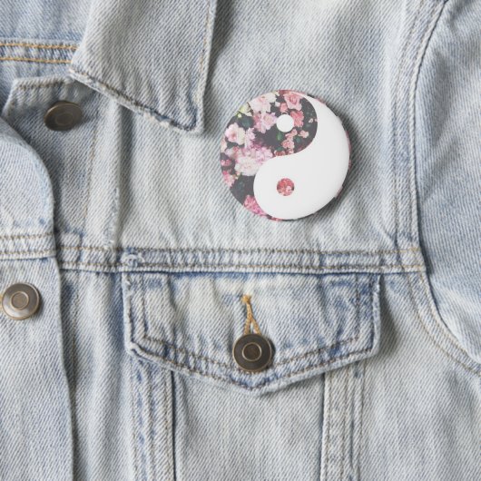 Floral Yin Yang Ronde Button 5,7 Cm (In situ)