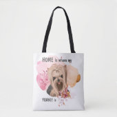Floral Yorkie is thuis Tote Bag (Voorkant)