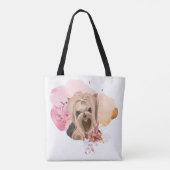 Floral Yorkie is thuis Tote Bag (Achterkant)