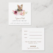 Floral Yorkshire Terrier Dog Appointinder Vierkante Visitekaartje (Voorkant / Achterkant)