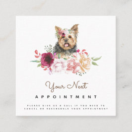 Floral Yorkshire Terrier Dog Appointinder Vierkante Visitekaartje