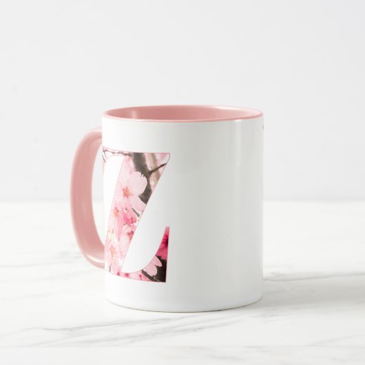 Floral Z Initial Mug | Personalized Name & Traits Mok (Voorkant links)