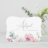 Floral zal je mijn Bridesmaid White zijn Kaart (Staand voorkant)