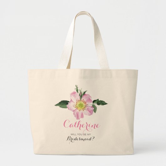 Floral zal je mijn bruidsmeisje zijn. grote tote bag (Voorkant)