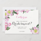 Floral zal jij mijn bruidsmeisje Kaart zijn (Voorkant)