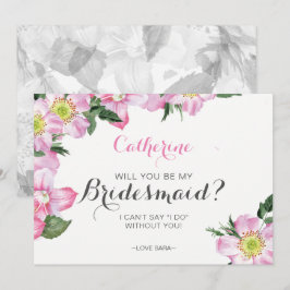 Floral zal jij mijn bruidsmeisje Kaart zijn