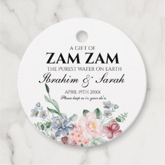 Floral zamzam water nikah muslim wedding bedankjes labels