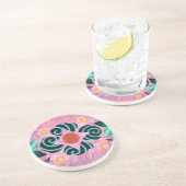 Floral Zandsteen Onderzetter (Zijkant)