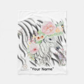 Floral Zebra Crown print Fleece Baby Blanket Deken (Voorkant)