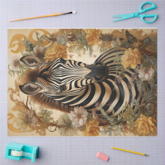 Floral Zebra Tissuepapier (Craft)