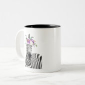 Floral Zebra Tweekleurige Koffiemok (Voorkant links)