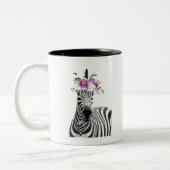 Floral Zebra Tweekleurige Koffiemok (Links)