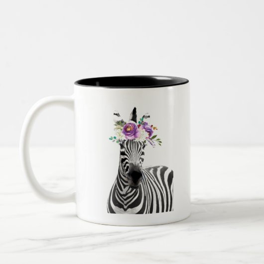 Floral Zebra Tweekleurige Koffiemok (Links)
